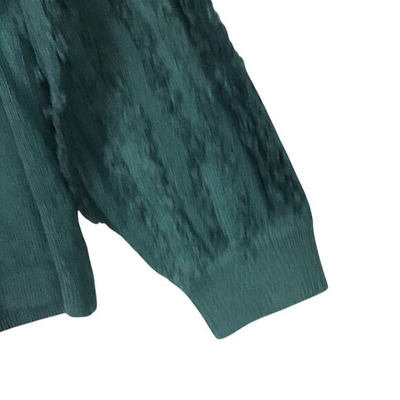 1.State Women’s Sweater Large Green Fringe Sleeve Textured Knit Pullover NWOT - Picture 8 of 12